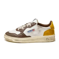 Leder Sneaker|Weiße Sneaker*Autry Medalist Burn *Super Vintage* White / Brown / Honey