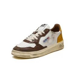Leder Sneaker|Weiße Sneaker*Autry Medalist Burn *Super Vintage* White / Brown / Honey