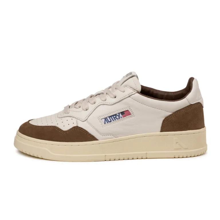 Leder Sneaker|Weiße Sneaker*Autry Medalist *Goat / Suede* White / Cigar