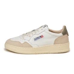 Leder Sneaker|Weiße Sneaker*Autry Medalist *Leather / Suede* White / Crvt Green