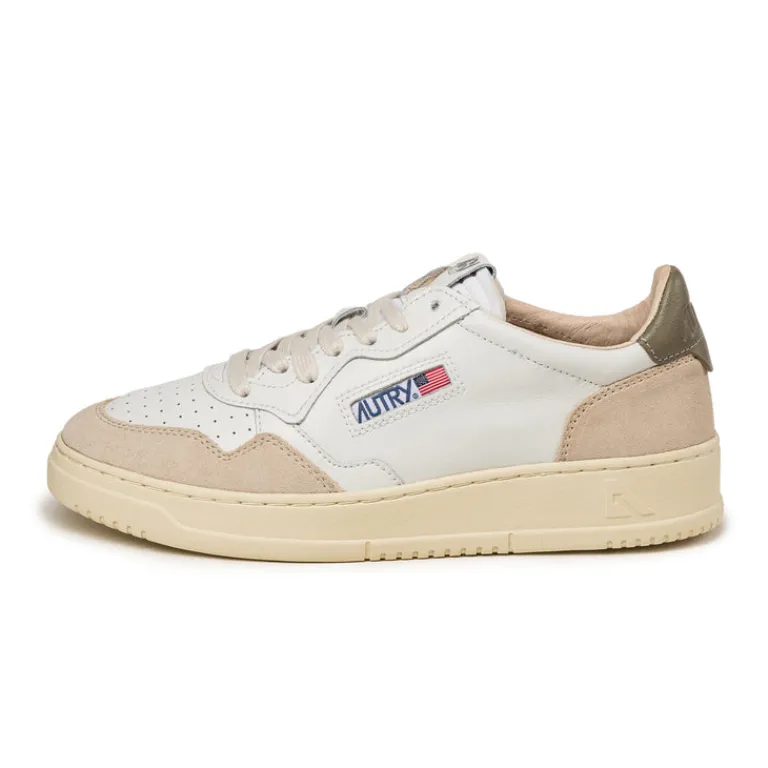 Leder Sneaker|Weiße Sneaker*Autry Medalist *Leather / Suede* White / Crvt Green