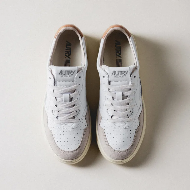 Leder Sneaker|Weiße Sneaker*Autry Medalist *Leather / Suede* White / Sandstorm
