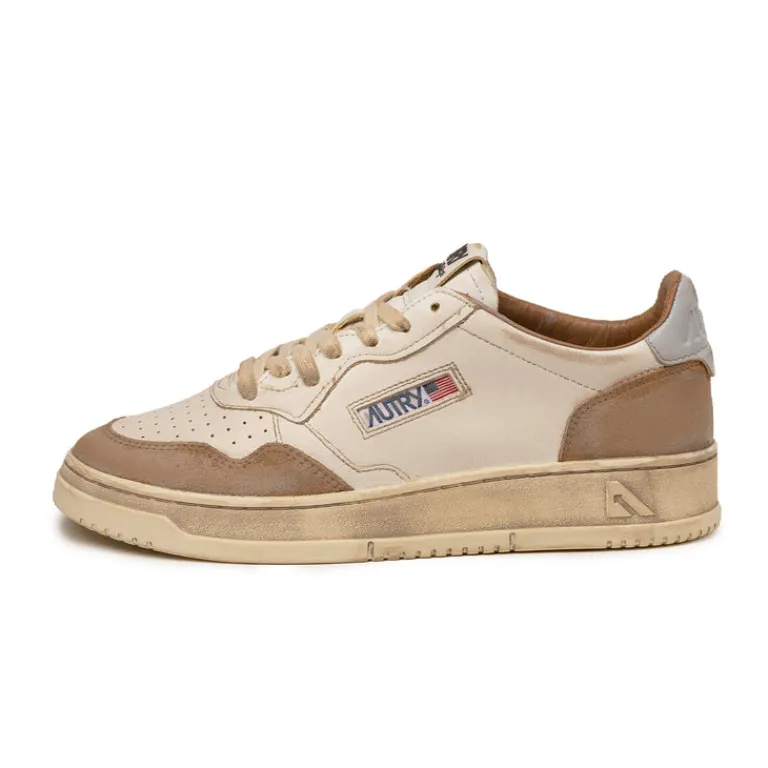 Leder Sneaker|Weiße Sneaker*Autry Medalist Leather / Suede *Super Vintage* Cognac / Microchip