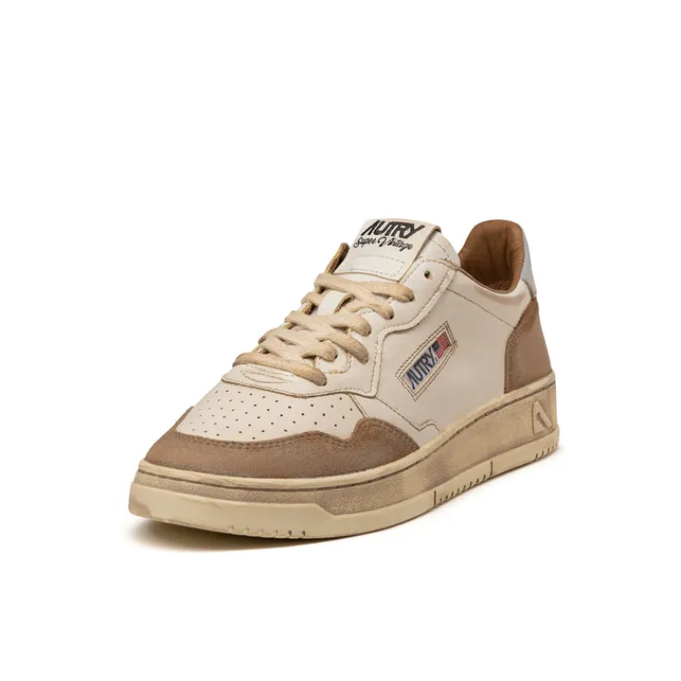 Leder Sneaker|Weiße Sneaker*Autry Medalist Leather / Suede *Super Vintage* Cognac / Microchip