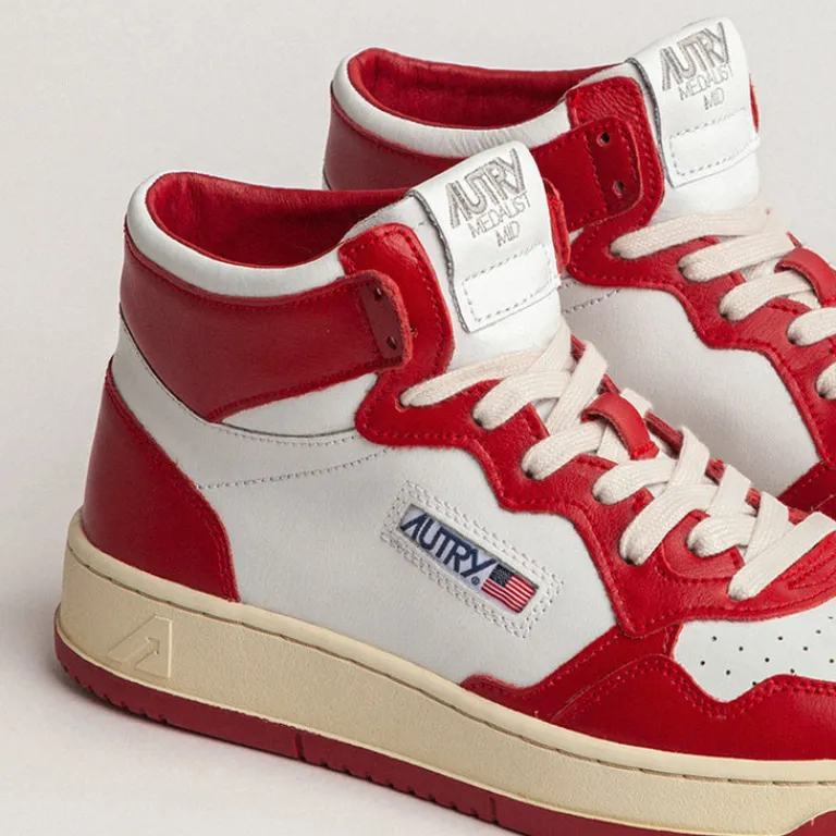 Leder Sneaker|High-Top Sneaker*Autry Medalist Mid W Leat / Leat White / Red