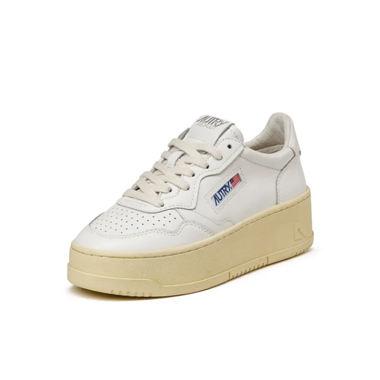 Leder Sneaker|Plateau Sneaker*Autry Medalist Platform W White / White