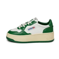 Leder Sneaker|Plateau Sneaker*Autry Medalist Platform W White / Green