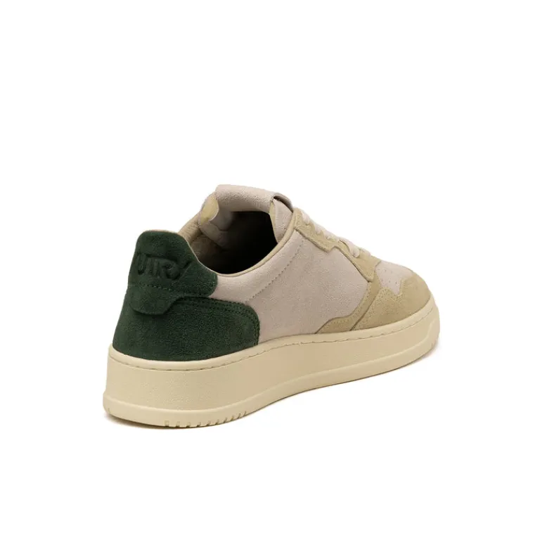 Leder Sneaker*Autry Medalist *Suede* Bottle Green / Papyrus