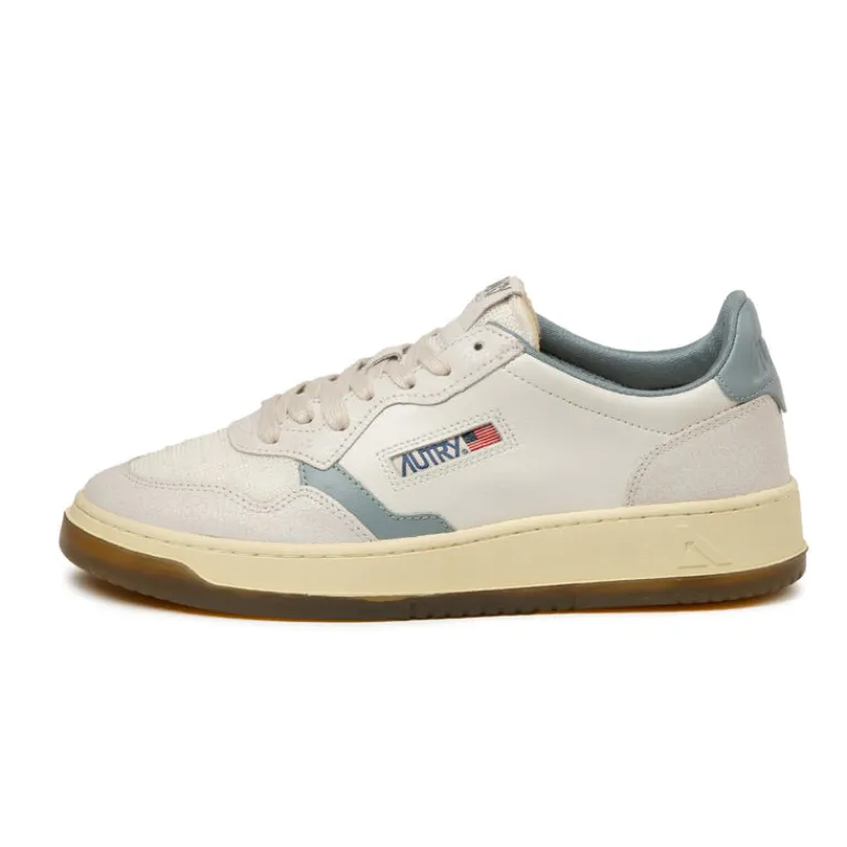 Leder Sneaker|Weiße Sneaker*Autry Medalist *Virgin / Crack* White / Silver Blue