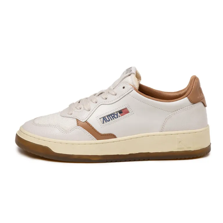 Leder Sneaker|Weiße Sneaker*Autry Medalist *Virgin / Crack* White / Tanzine