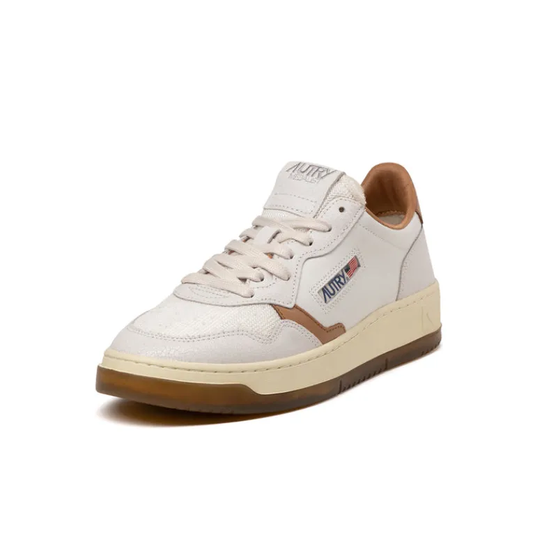 Leder Sneaker|Weiße Sneaker*Autry Medalist *Virgin / Crack* White / Tanzine