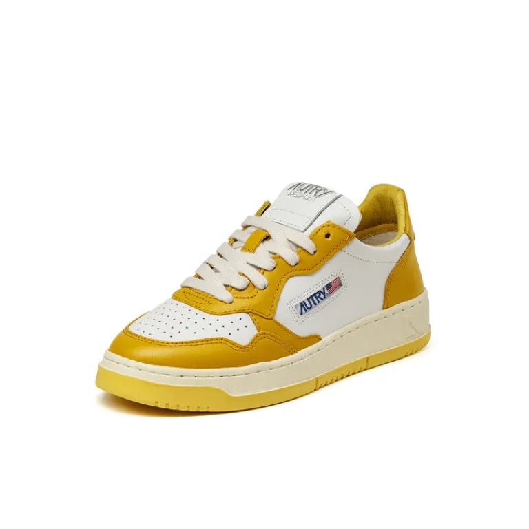 Leder Sneaker*Autry Medalist W Wht / Hny Ylw