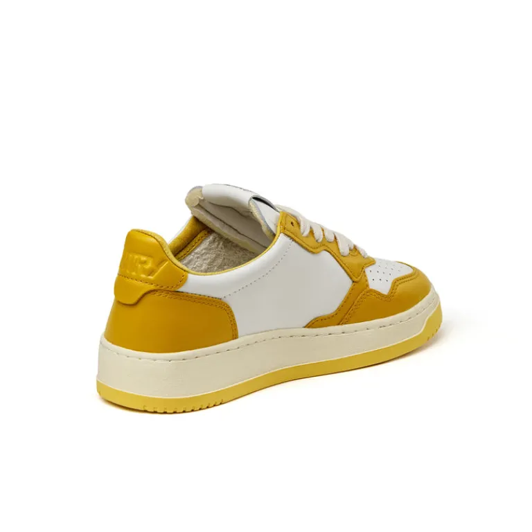Leder Sneaker*Autry Medalist W Wht / Hny Ylw