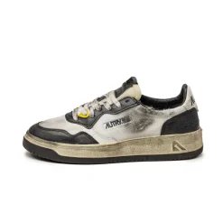 Leder Sneaker|Weiße Sneaker*Autry Medalist W Brushed *Super Vintage* White / Silver
