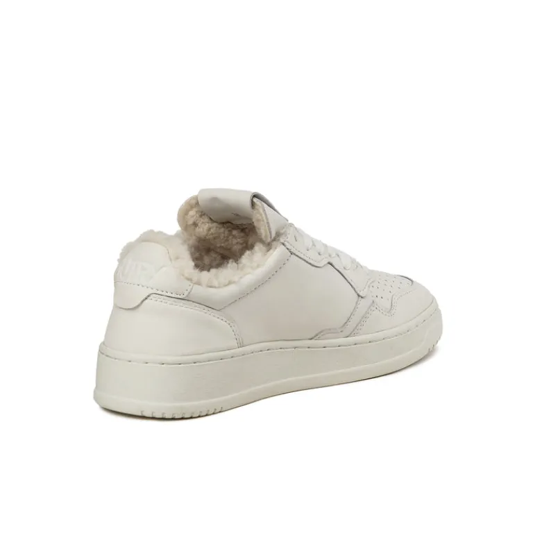 Leder Sneaker|Weiße Sneaker*Autry Medalist W *Goat / Sherpa* White