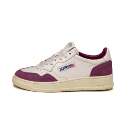 Leder Sneaker|Weiße Sneaker*Autry Medalist W *Goat / Suede* White / Scarlett