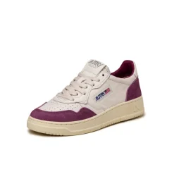 Leder Sneaker|Weiße Sneaker*Autry Medalist W *Goat / Suede* White / Scarlett