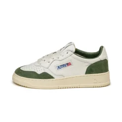 Leder Sneaker|Weiße Sneaker*Autry Medalist W *Goat / Suede* White / Military