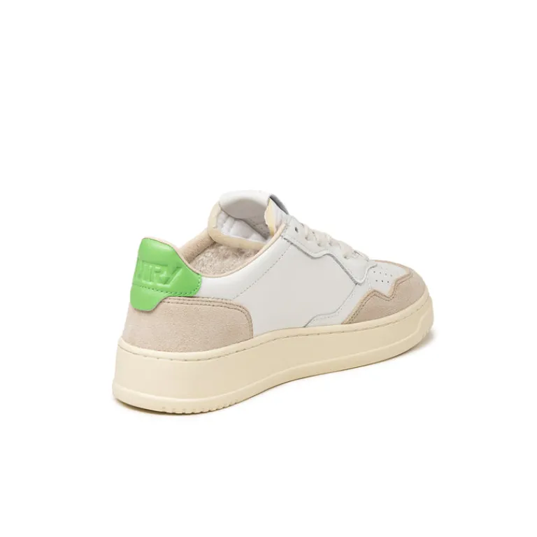 Leder Sneaker|Weiße Sneaker*Autry Medalist W *Leather / Suede* White / Bud Green
