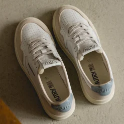 Leder Sneaker|Weiße Sneaker*Autry Medalist W *Leather / Suede* White / Silver Blue