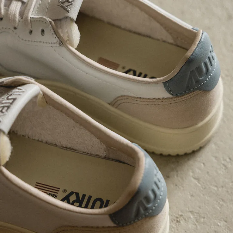 Leder Sneaker|Weiße Sneaker*Autry Medalist W *Leather / Suede* White / Silver Blue