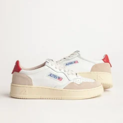 Leder Sneaker|Weiße Sneaker*Autry Medalist W *Leather / Suede* White / Red