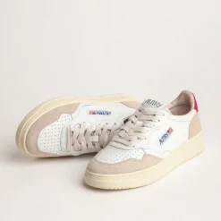 Leder Sneaker|Weiße Sneaker*Autry Medalist W *Leather / Suede* White / Red