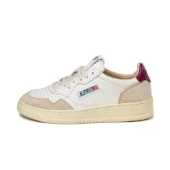 Leder Sneaker|Weiße Sneaker*Autry Medalist W *Leather / Suede* White / Raspberry