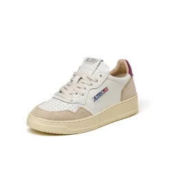 Leder Sneaker|Weiße Sneaker*Autry Medalist W *Leather / Suede* White / Raspberry