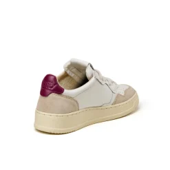 Leder Sneaker|Weiße Sneaker*Autry Medalist W *Leather / Suede* White / Raspberry