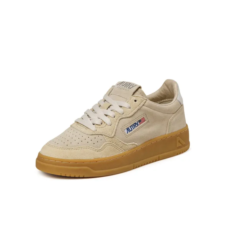 Leder Sneaker*Autry Medalist W *Mix Suede* Sand / Ecru