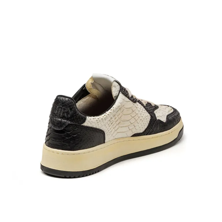 Leder Sneaker|Weiße Sneaker*Autry Medalist W Python *Super Vintage* Black / White