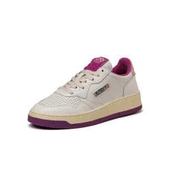 Leder Sneaker|Weiße Sneaker*Autry Medalist W *Virgin / Sponge* White / Hyacinth Violet