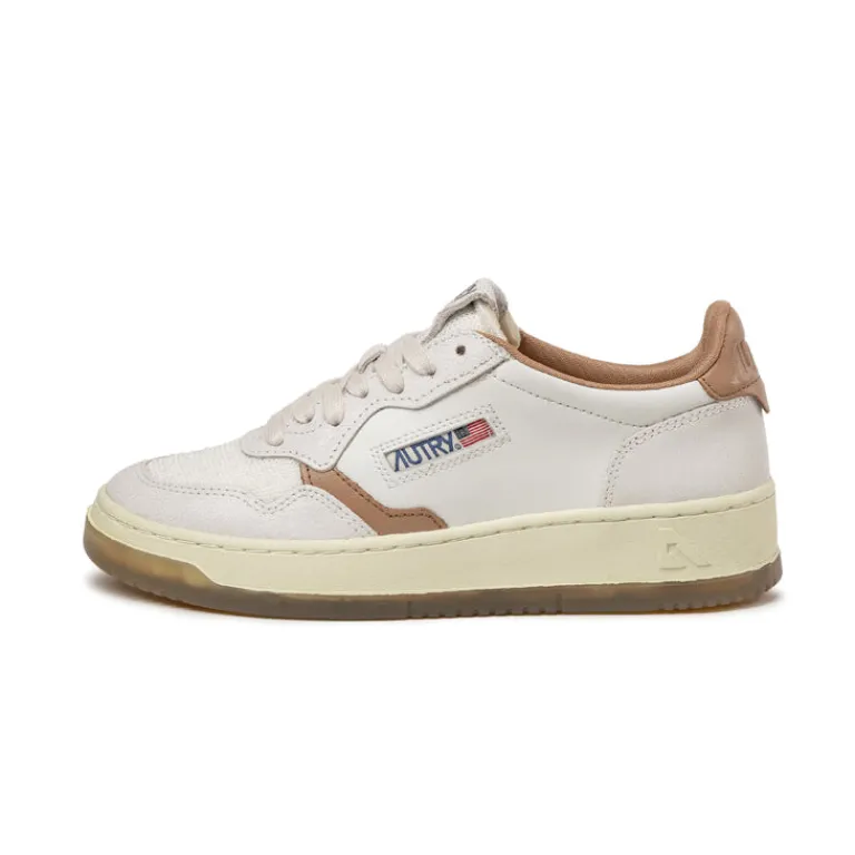 Leder Sneaker|Weiße Sneaker*Autry Medalist W *Virgin / Crack* White / Tanz