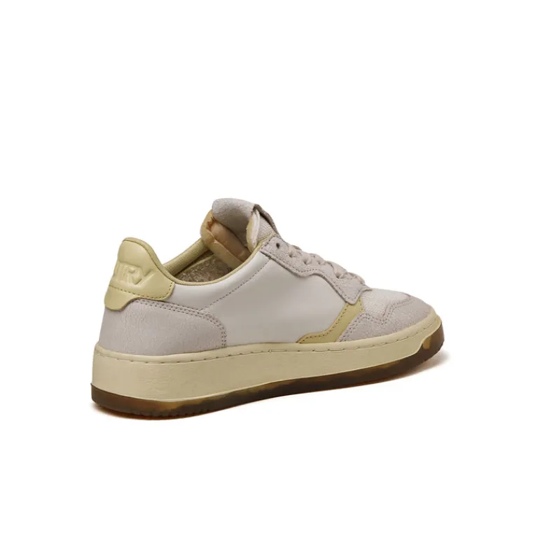 Leder Sneaker|Weiße Sneaker*Autry Medalist W *Virgin / Crack* White / Hay