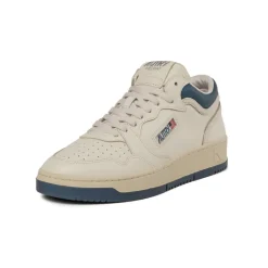 High-Top Sneaker|Leder Sneaker*Autry Med-Way Mid *Leather / Crack* Blue / Marshmallow