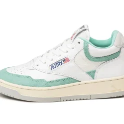 Leder Sneaker|Weiße Sneaker*Autry Open Mid W White / Acquamarine
