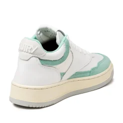 Leder Sneaker|Weiße Sneaker*Autry Open Mid W White / Acquamarine