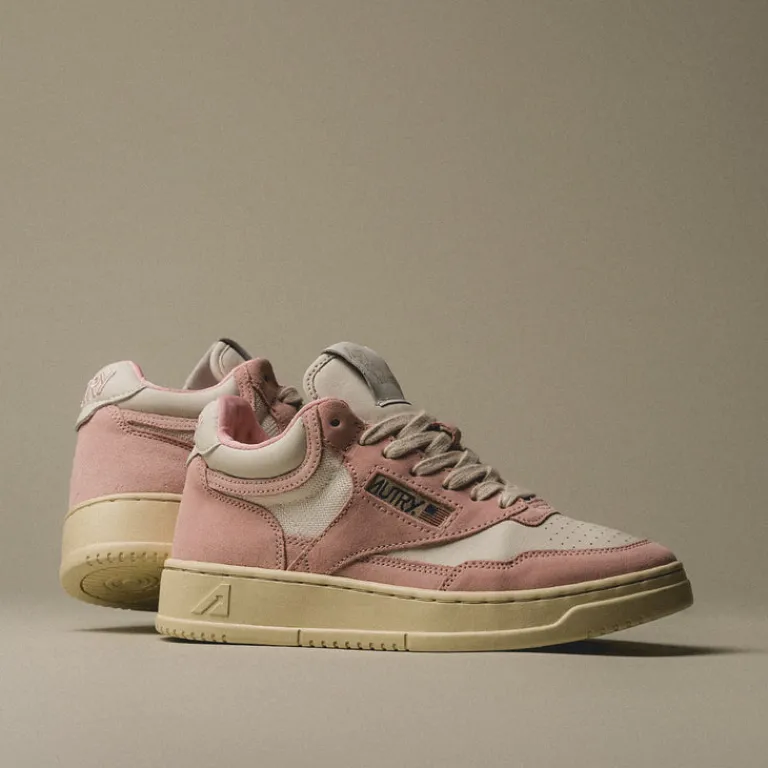Leder Sneaker*Autry Open Mid W *Suede / Leather* Academy Pink