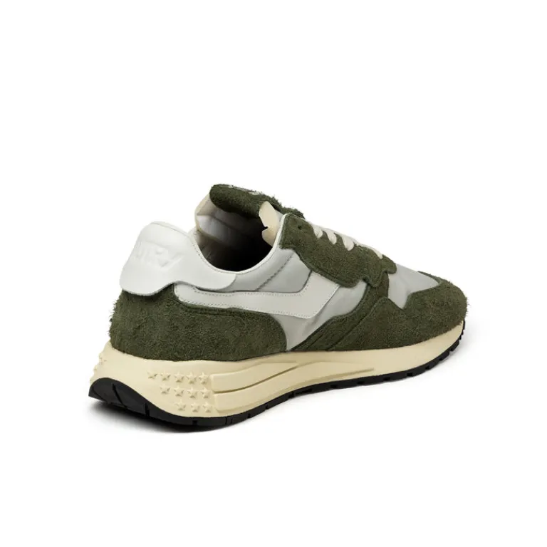 Leder Sneaker|Retro Runner*Autry Reelwind Low *Hairy Suede / Nylon* Cyprs / White
