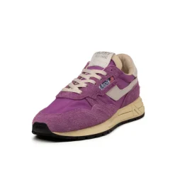 Leder Sneaker|Retro Runner*Autry Reelwind Low *Nylon / Cracked Leather* White / Hyacinth Violet
