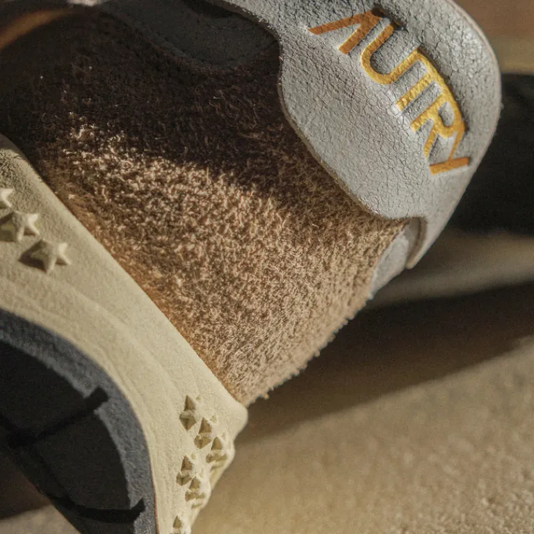 Retro Runner|Leder Sneaker*Autry Reelwind Low *Nylon / Cracked Leather* White / Filler