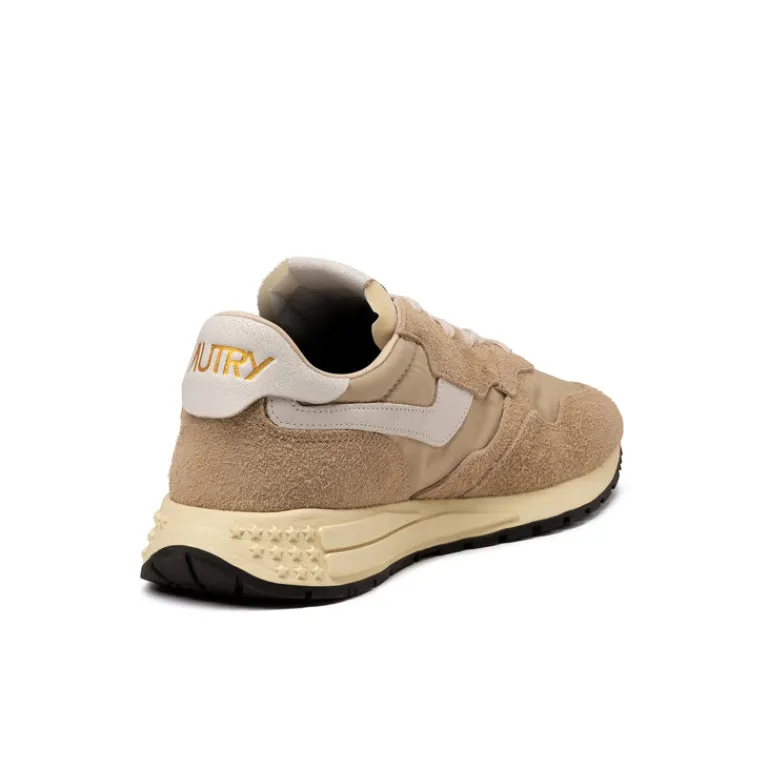 Retro Runner|Leder Sneaker*Autry Reelwind Low *Nylon / Cracked Leather* White / Filler