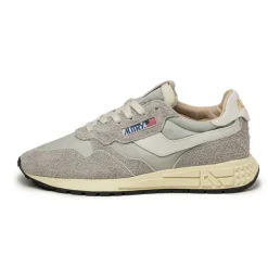 Leder Sneaker|Retro Runner*Autry Reelwind Low *Nylon / Hairy Suede / Cracked Leather* White / Vapor Blue