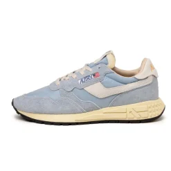 Leder Sneaker|Retro Runner*Autry Reelwind Low *Nylon / Cracked Leather* White / Celestial Blue