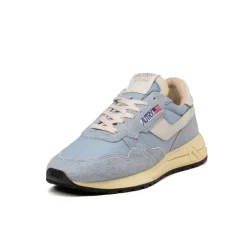 Leder Sneaker|Retro Runner*Autry Reelwind Low *Nylon / Cracked Leather* White / Celestial Blue