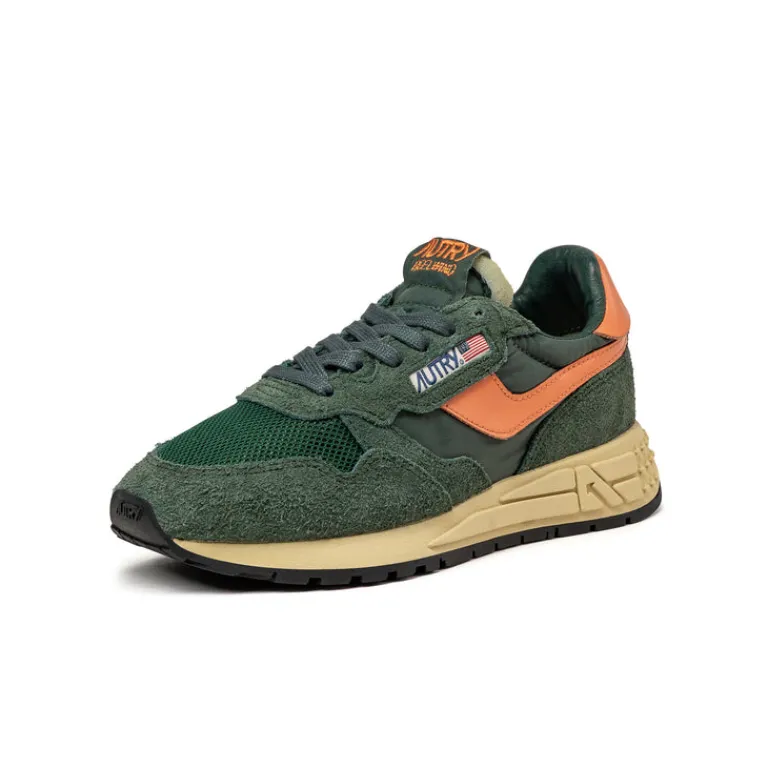 Leder Sneaker|Retro Runner*Autry Reelwind Low *Suede / Net* Bottle / Orange
