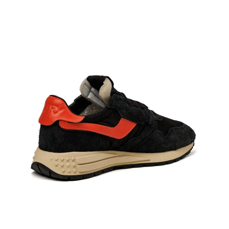 Leder Sneaker|Retro Runner*Autry Reelwind Low *Suede / Net* Black / Orange