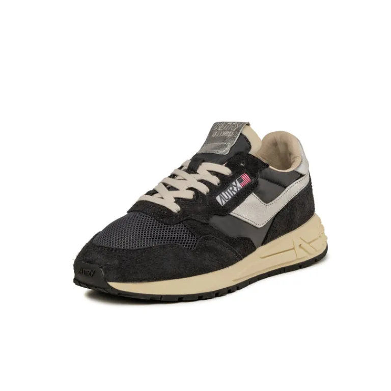 Leder Sneaker|Retro Runner*Autry Reelwind Low W Black / Silver