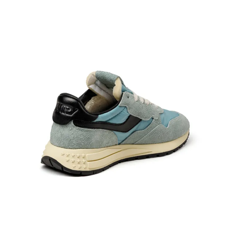 Leder Sneaker*Autry Reelwind Low W *Hairy Suede / Nylon* Jade / Black